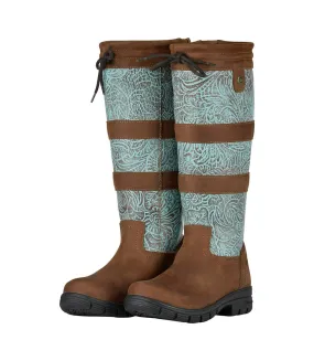 Bottes mi-mollet whitam femme marron / turquoise vif Dublin