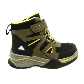 Bottes Trappeurs Avec Velcro Kaki News 22DZ23-5259 le noir jaune