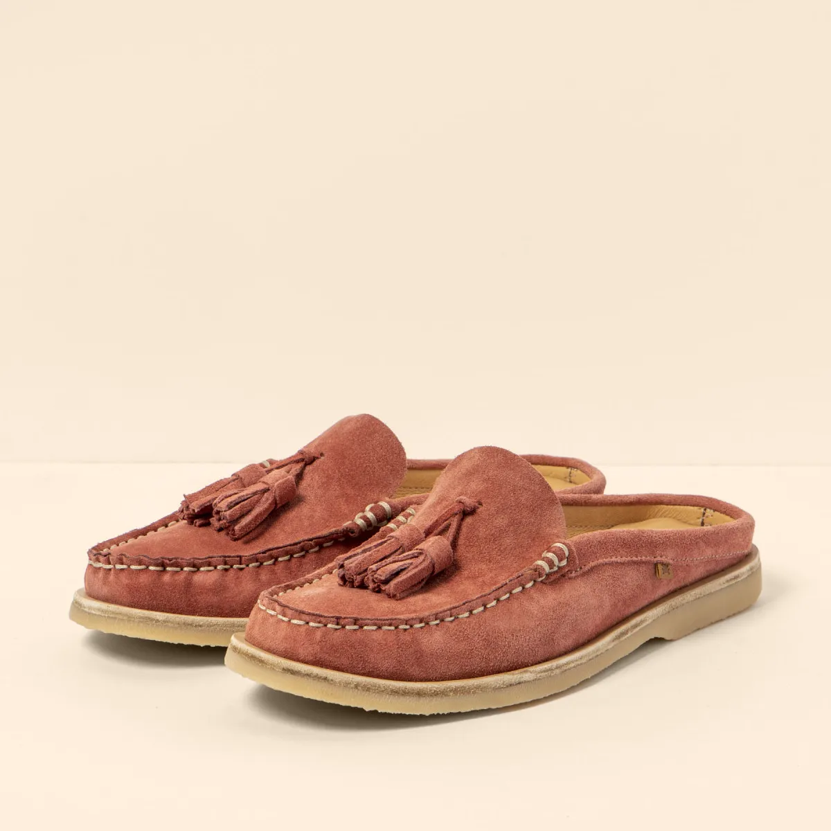 Chaussures bateau en daim ouvertes - Rose