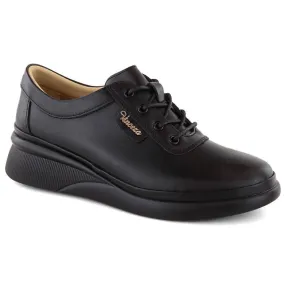 Chaussures à lacets pour femmes en cuir noir Vinceza 7922 le noir