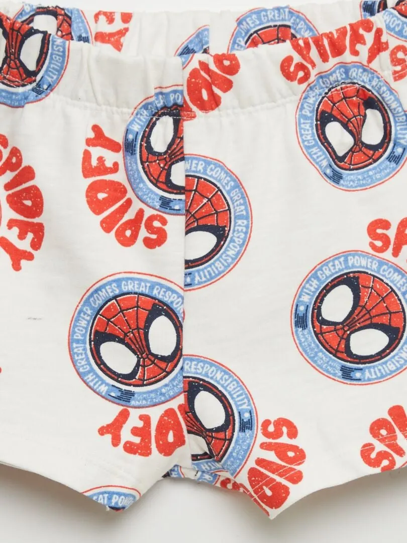 Ensemble t-shirt + short 'Spider-Man' - 2 pièces - Bleu