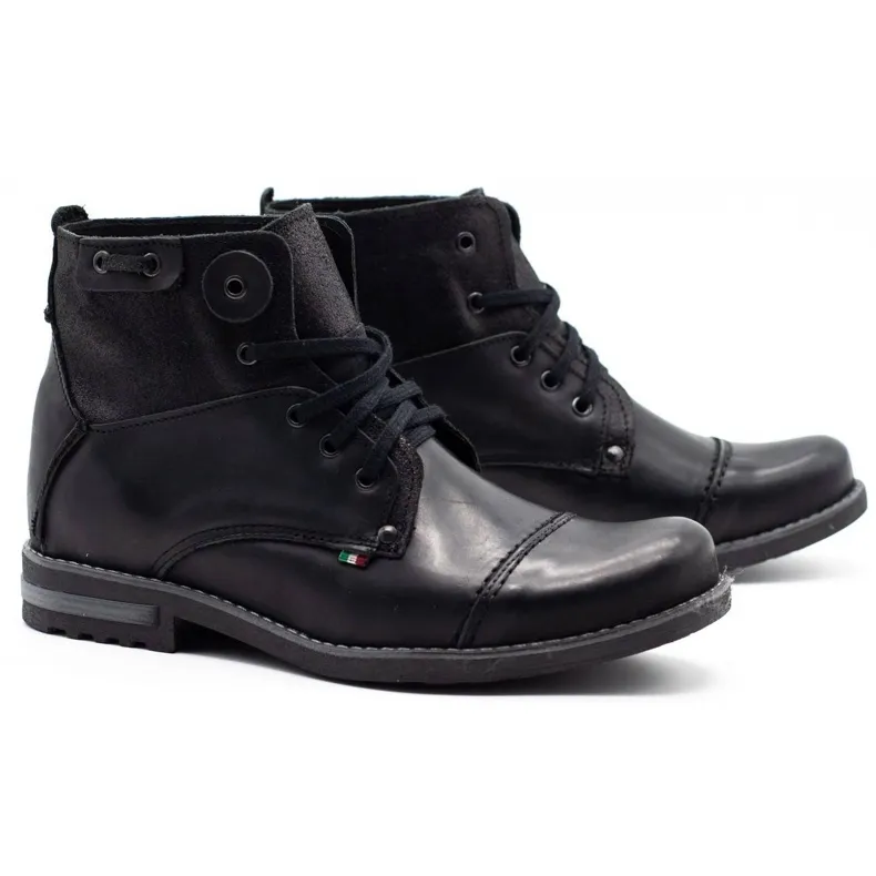 KOMODO Bottes d'hiver pour hommes noires 812K le noir