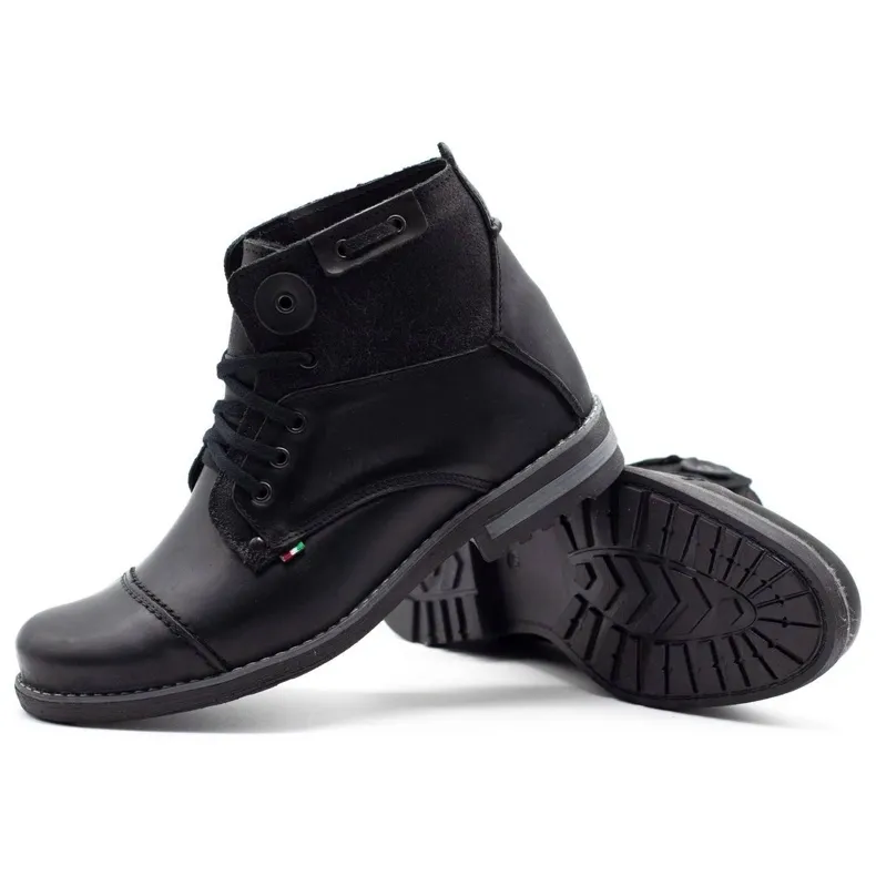 KOMODO Bottes d'hiver pour hommes noires 812K le noir