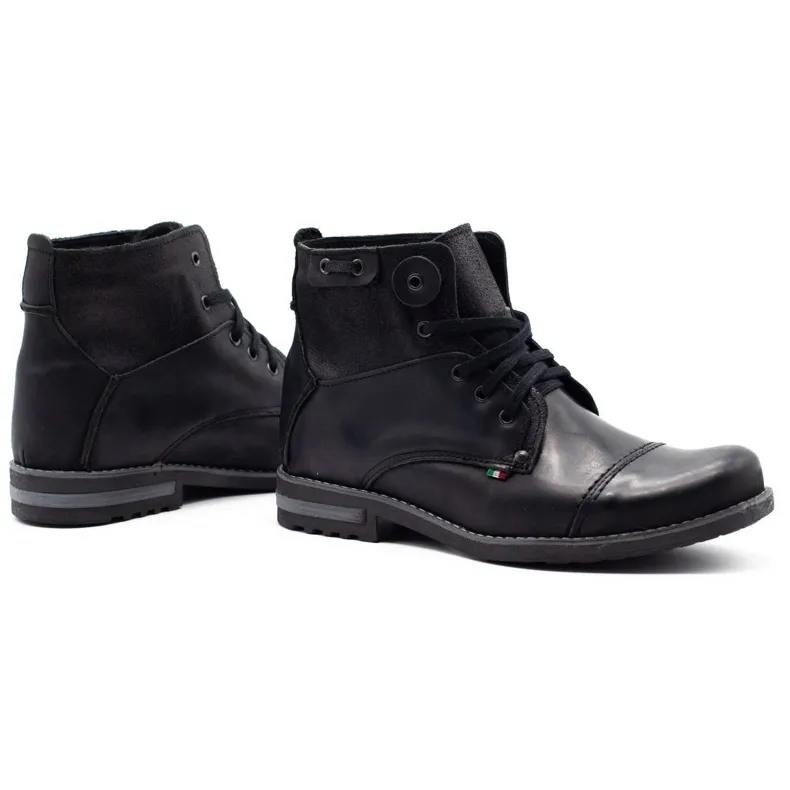 KOMODO Bottes d'hiver pour hommes noires 812K le noir