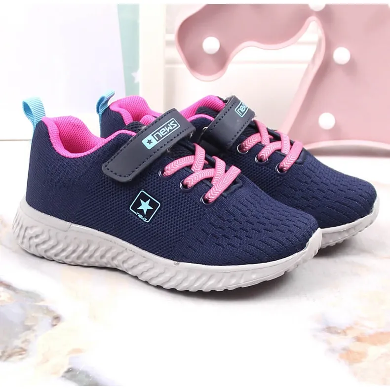 News Chaussures sport résille bleu marine fille