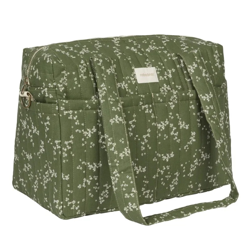 Sac à langer Stories - Green jasmine - NOBODINOZ - Perlin Paon Paon